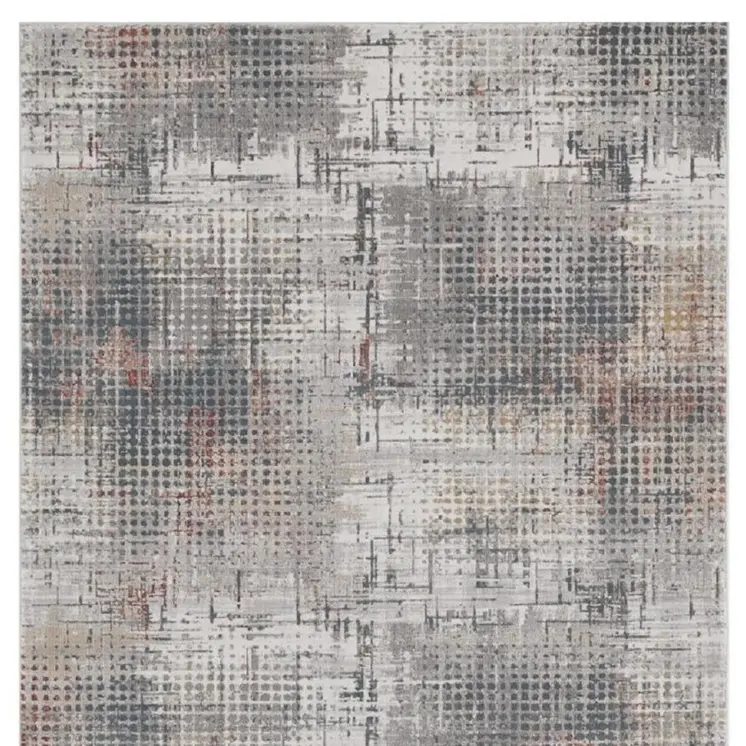 10' X 13' Ivory Gray and Gold Abstract Area Rug