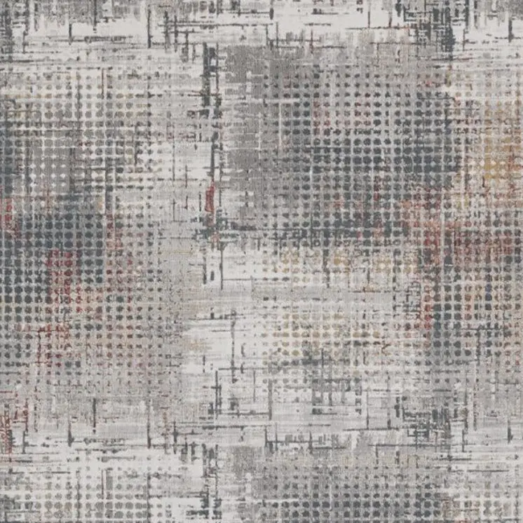 10' X 13' Ivory Gray and Gold Abstract Area Rug