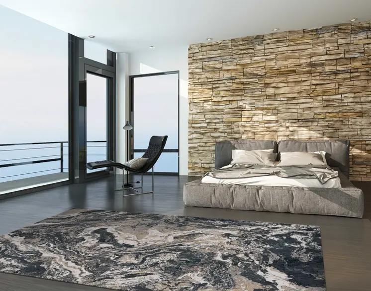 3' X 5' Gray Abstract Area Rug