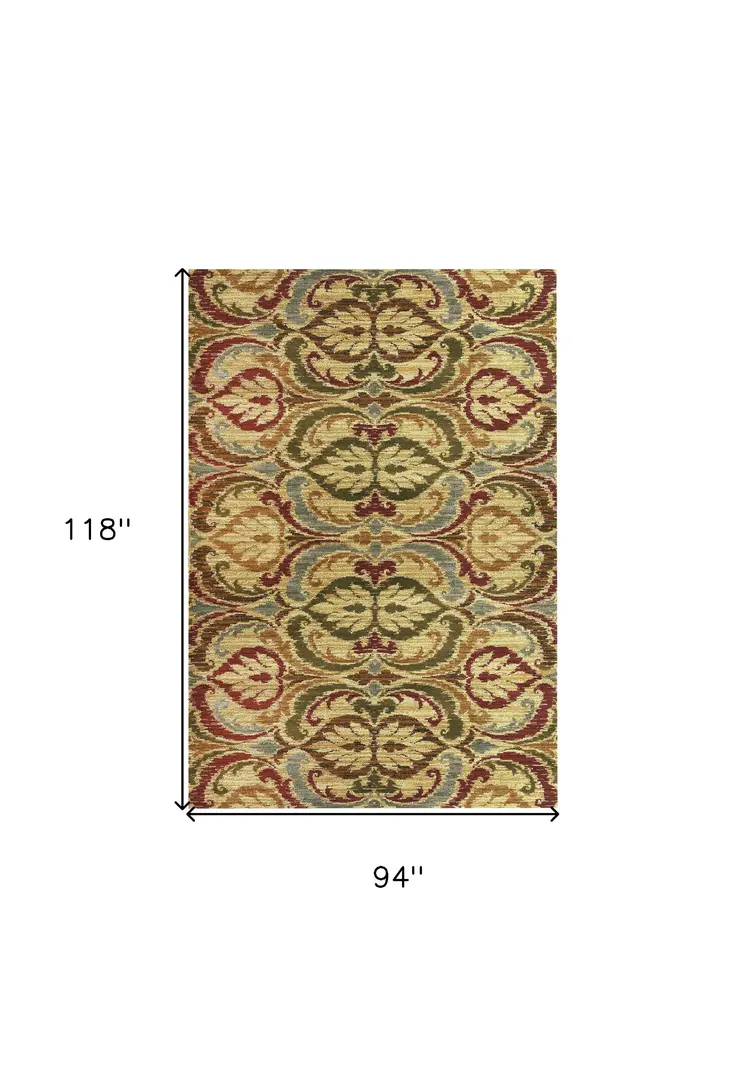 8' X 10' Multicoloured Floral Area Rug
