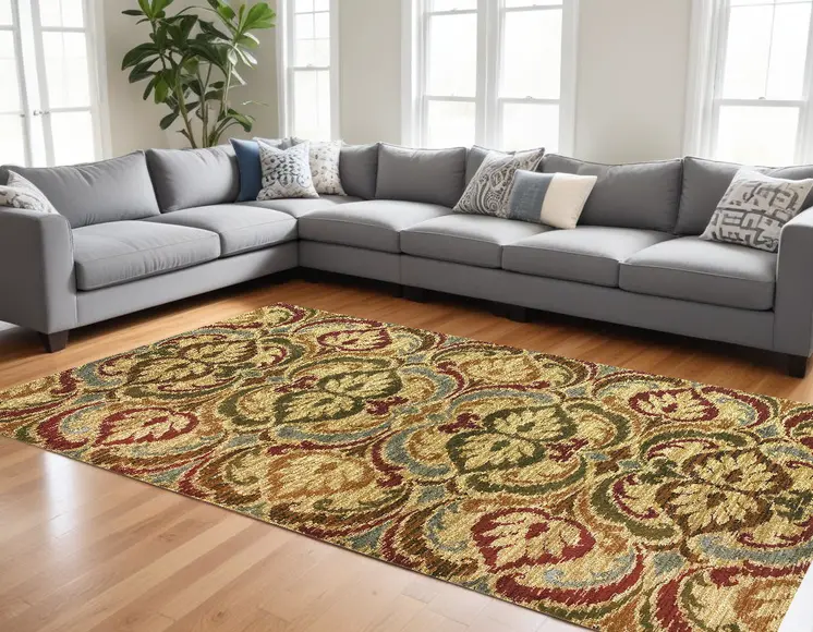 8' X 10' Multicoloured Floral Area Rug