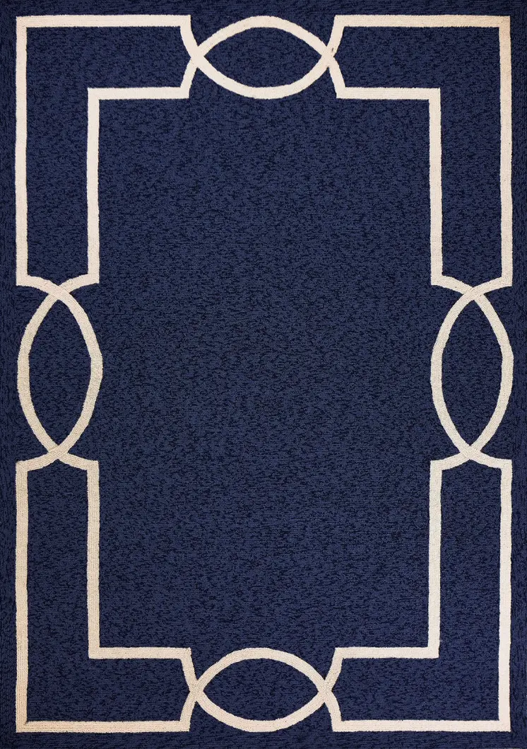 2' X 3' Blue And Ivory Handmade Indoor Outdoor Area Rug