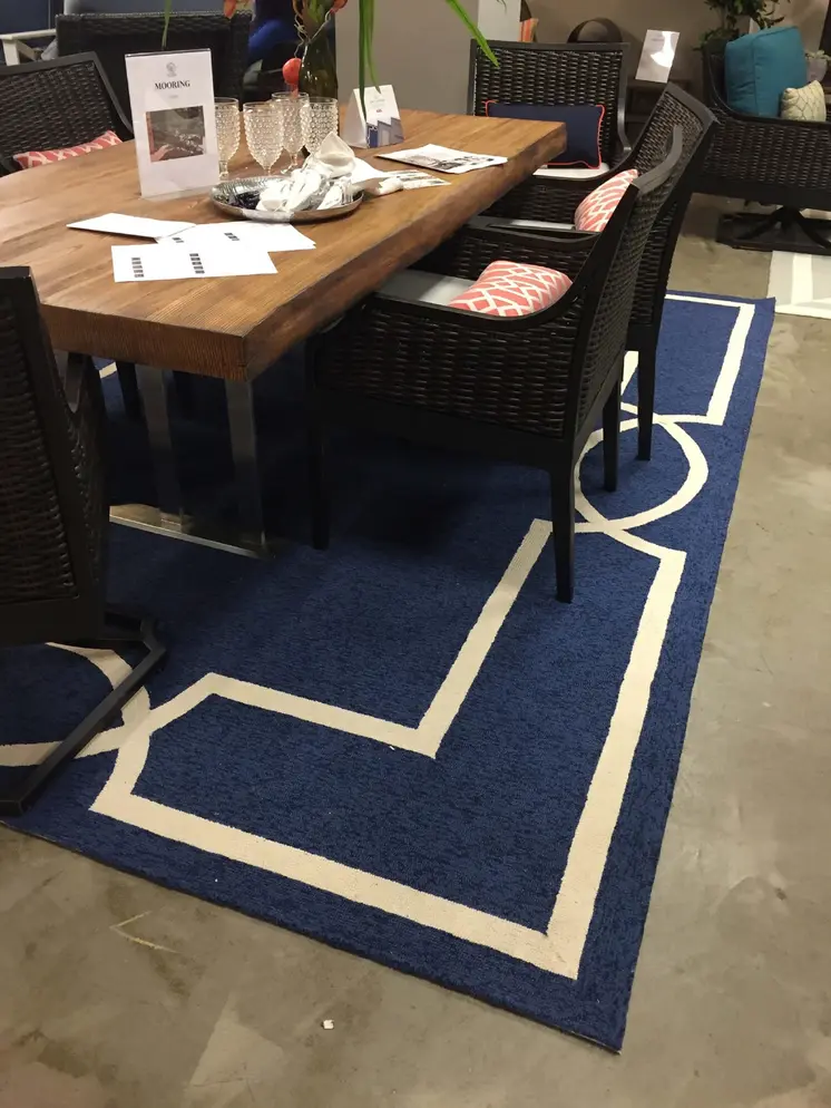 2' X 3' Blue And Ivory Handmade Indoor Outdoor Area Rug