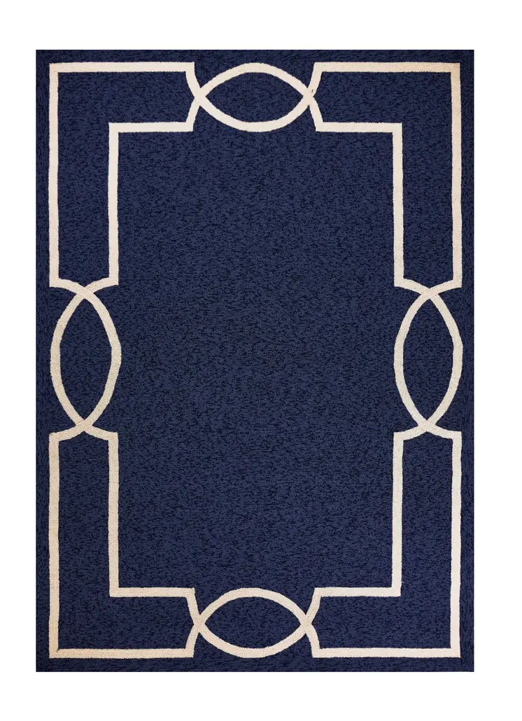 2' X 3' Blue And Ivory Handmade Indoor Outdoor Area Rug