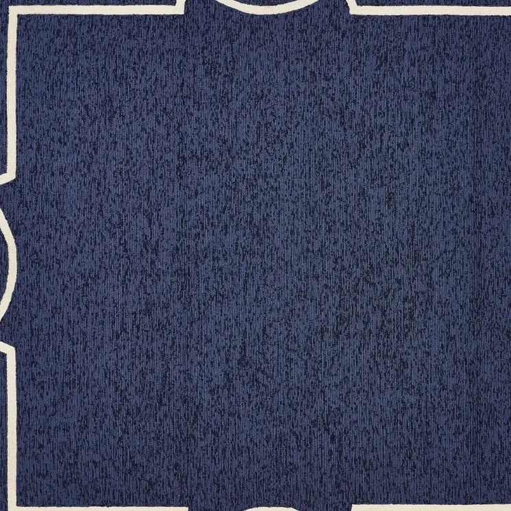 3' X 5' Blue Geometric Hand Hooked Area Rug