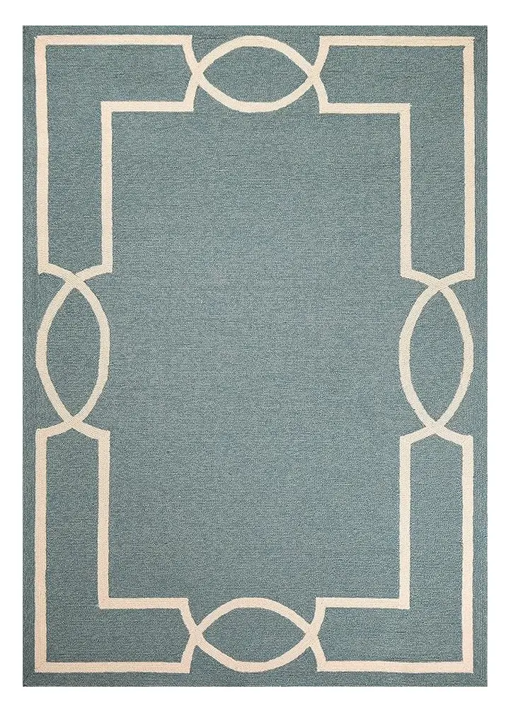 7' X 10' Gray And Ivory Round Handmade Indoor Outdoor Area Rug