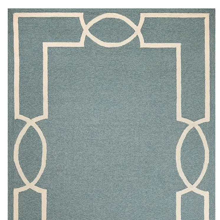7' X 10' Gray And Ivory Round Handmade Indoor Outdoor Area Rug