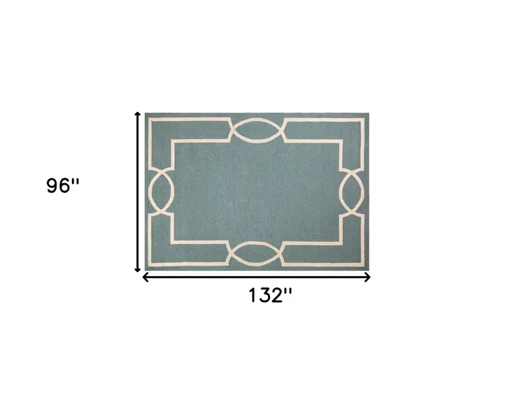 8' X 11' Gray And Ivory Handmade Indoor Outdoor Area Rug