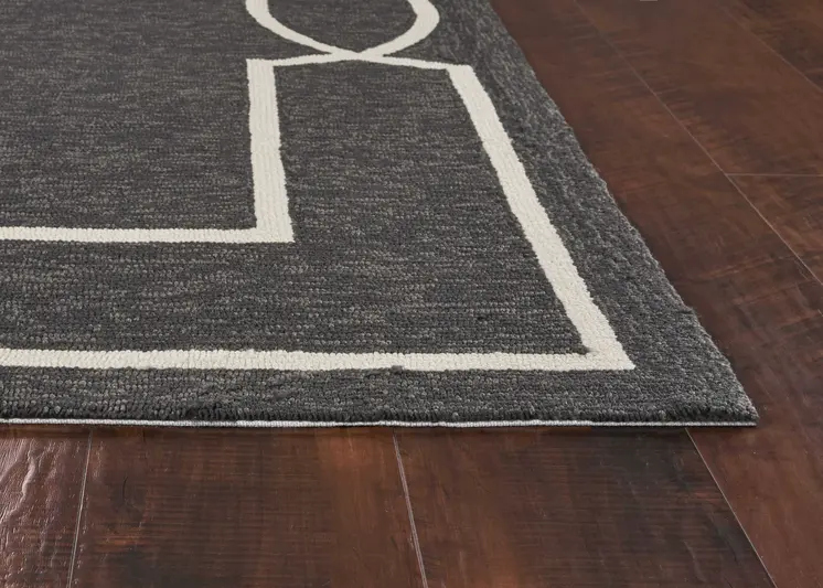 2' X 3' Gray And Ivory Handmade Indoor Outdoor Area Rug