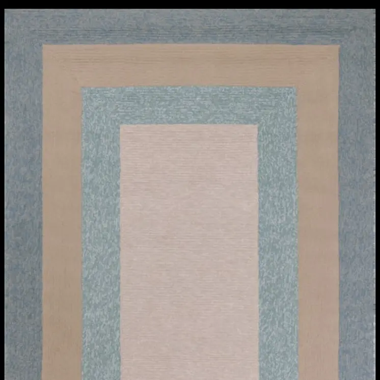 8' X 11' Blue And Beige Handmade Indoor Outdoor Area Rug