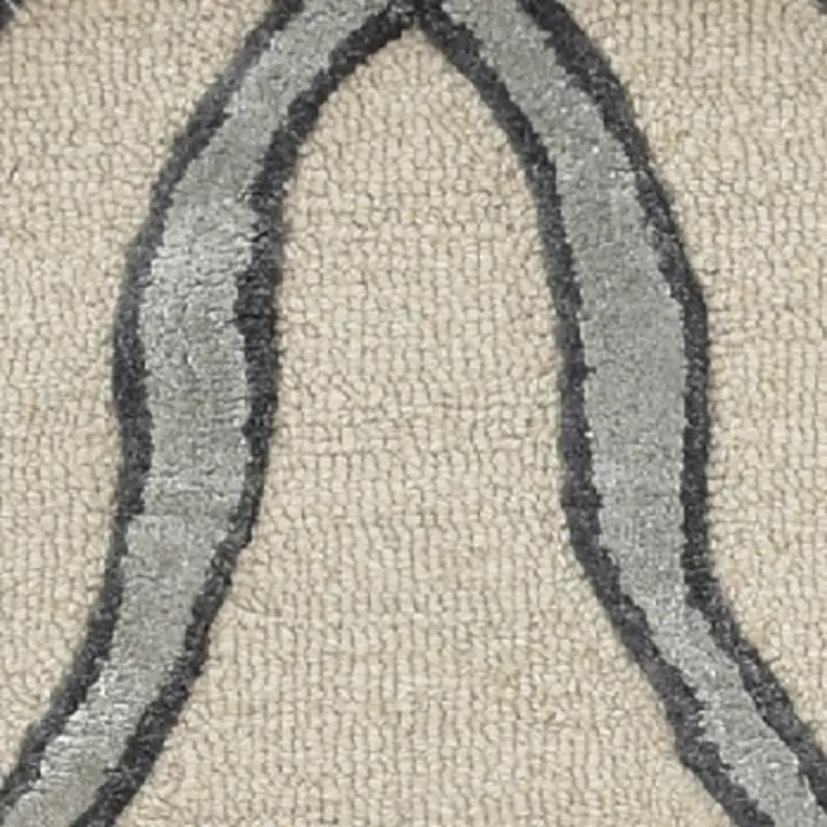 12' X 15' Beige And Silver Wool Vermicular Hand Tufted Area Rug