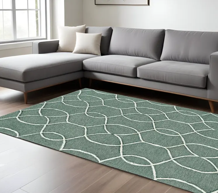 12' X 15' Gray And Ivory Wool Moroccan Hand Tufted Area Rug