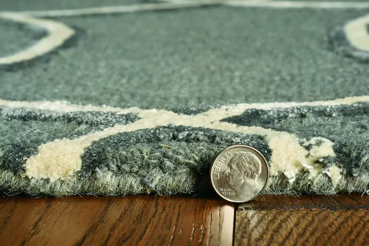 12' X 15' Gray And Ivory Wool Moroccan Hand Tufted Area Rug