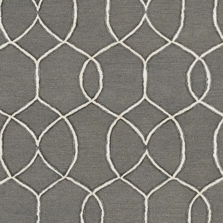 5' X 7' Charcoal Wool Trellis Hand Tufted Area Rug