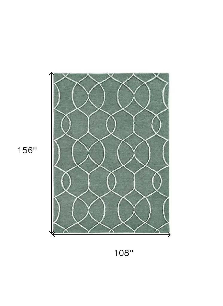 9' X 13' Gray and Ivory Wool Moroccan Hand Tufted Area Rug