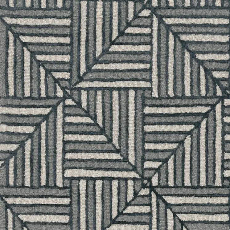12' X 15' Beige And Charcoal Wool Geometric Hand Tufted Area Rug