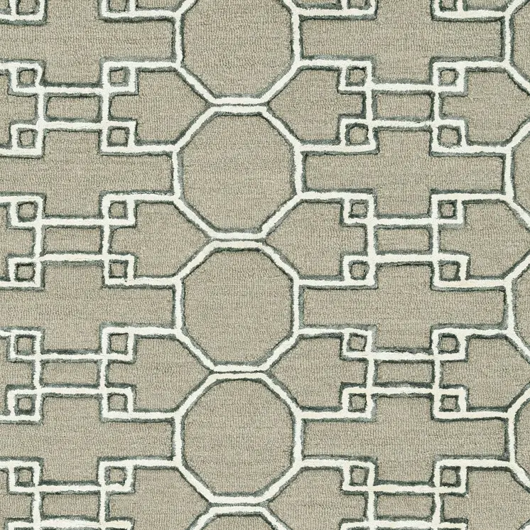 12' X 15' Brown And Ivory Wool Trellis Hand Tufted Area Rug
