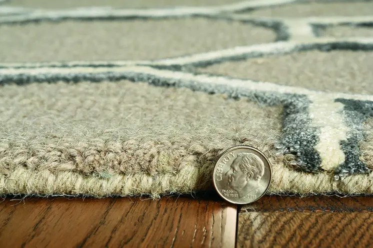 9' X 13' Brown and Ivory Wool Trellis Hand Tufted Area Rug