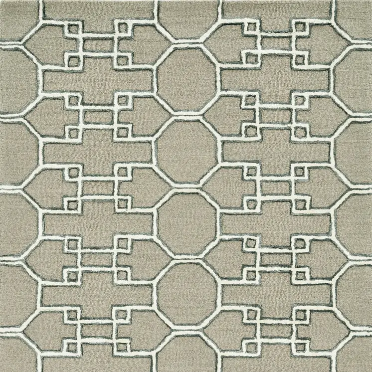 9' X 13' Brown and Ivory Wool Trellis Hand Tufted Area Rug