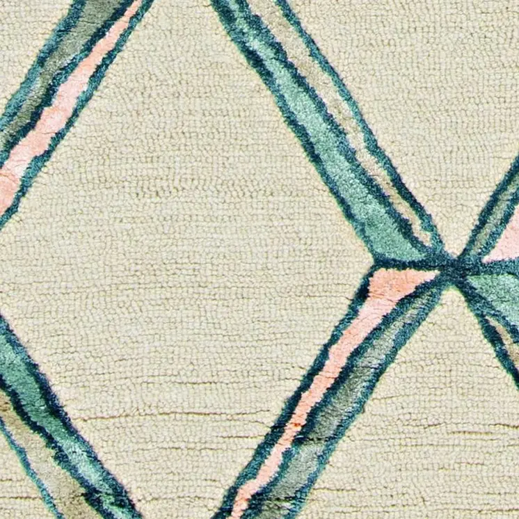 8' Cream Wool Handmade Runner Rug