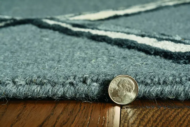 8' Gray Wool Handmade Runner Rug
