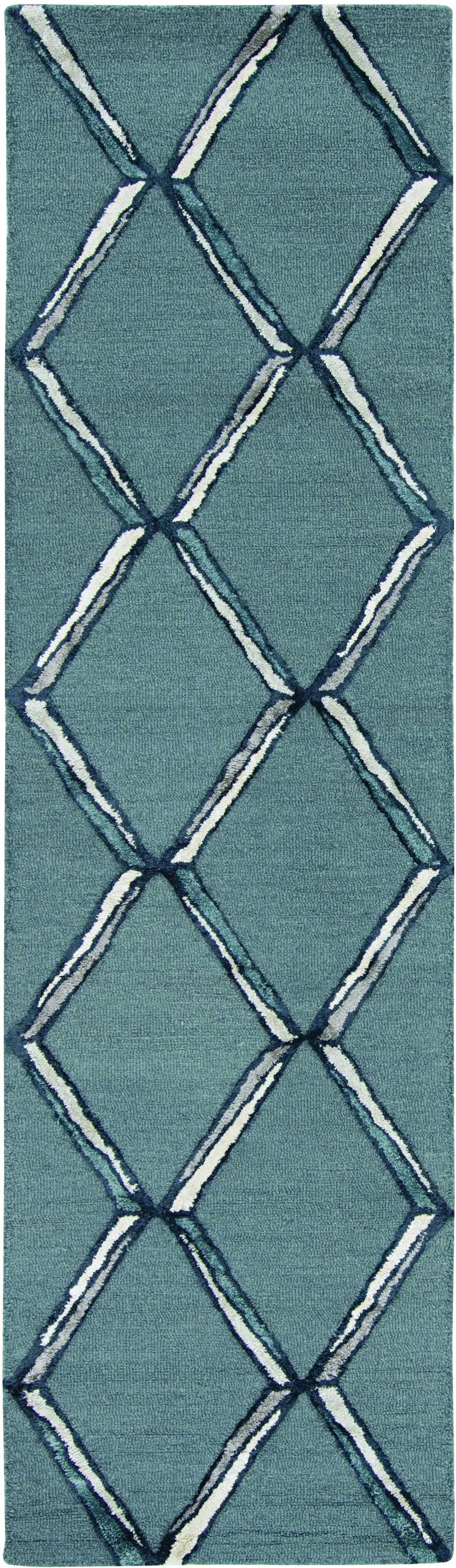 8' Gray Wool Handmade Runner Rug