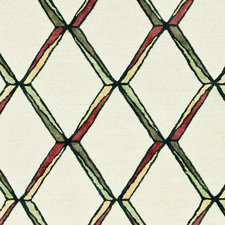 8' Gold And Ivory Wool Geometric Hand Tufted Runner Rug