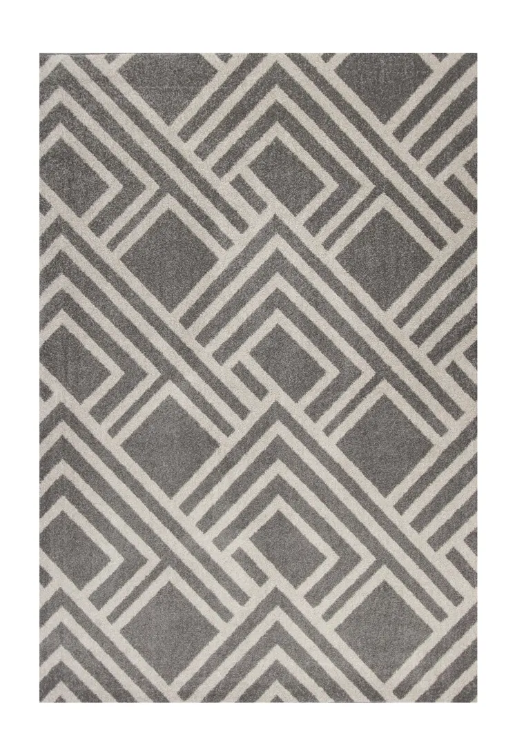 7' X 10' Gray Geometric Indoor Outdoor Area Rug