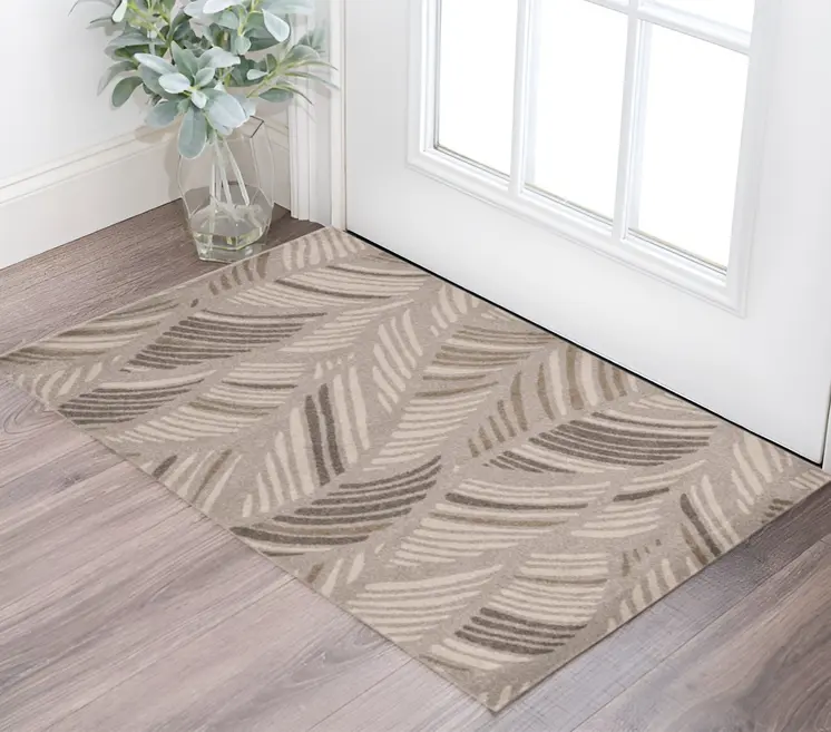 3' X 5' Gray Tropical Botanical Area Rug