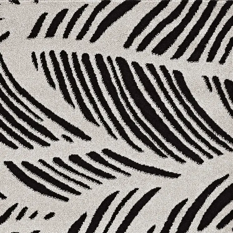 7' X 10' Black And White Abstract Indoor Outdoor Area Rug
