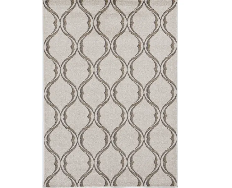 2' X 3' Sand Wavy Line Pattern Accent Rug