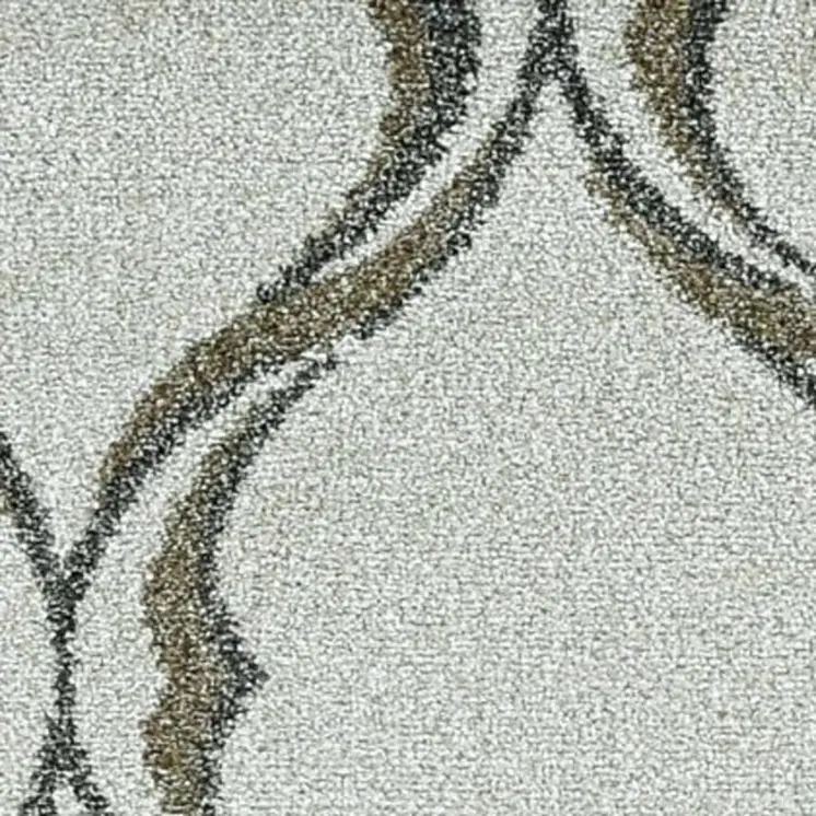 5' X 8' Sand Wavy Lines Area Rug