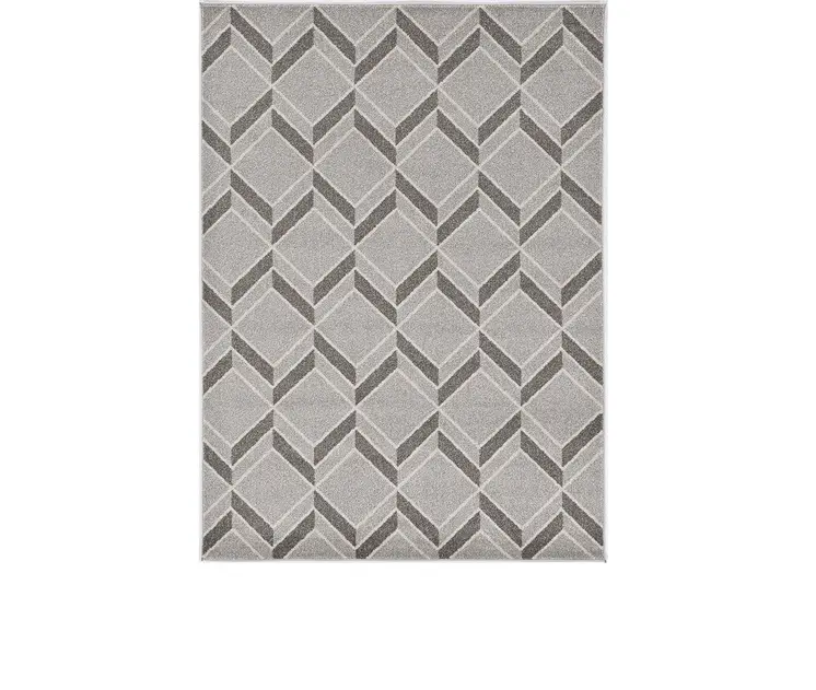 2' X 4' Green And Ivory Geometric Indoor Outdoor Area Rug