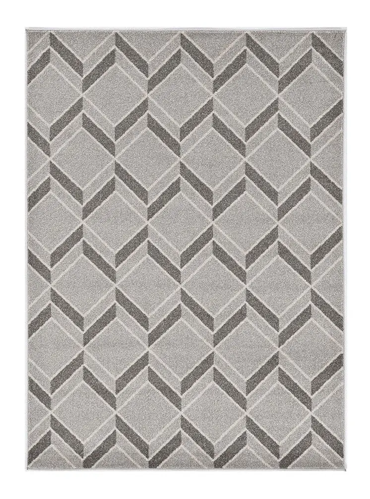 5' X 8' Gray Geometric Indoor Outdoor Area Rug