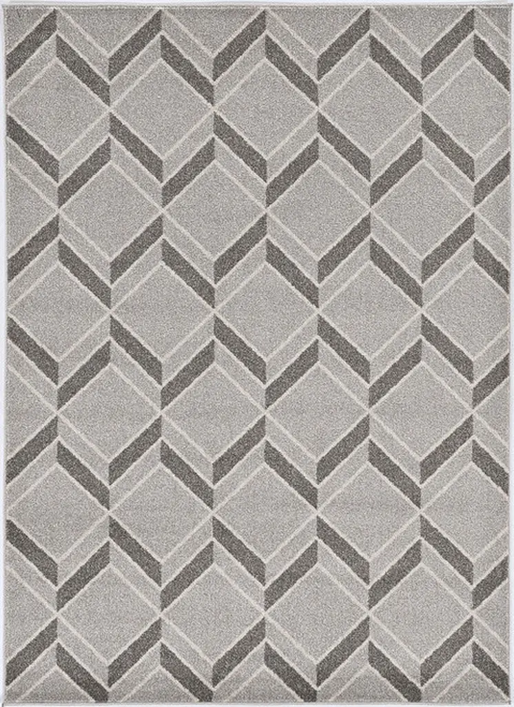 8' X 11' Gray Geometric Indoor Outdoor Area Rug