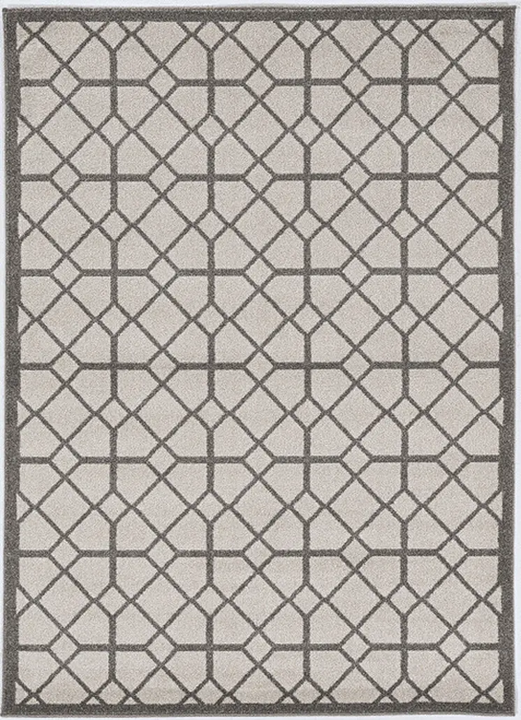 8' X 11' Gray Geometric Indoor Outdoor Area Rug