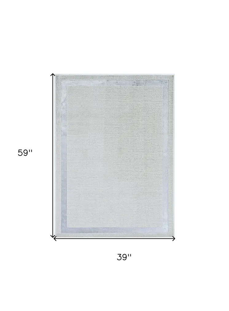 3' X 5' Gray and Ivory Area Rug
