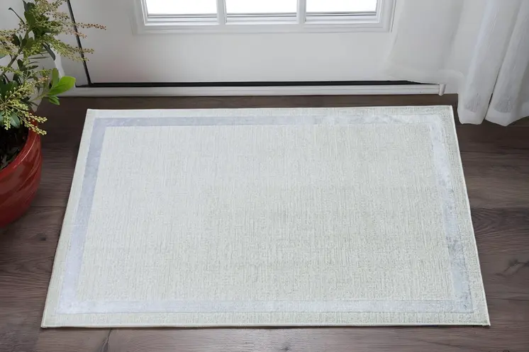 3' X 5' Gray and Ivory Area Rug
