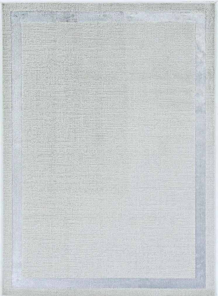 5' X 8' Ivory And Silver Geometric Area Rug