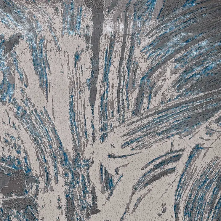 10' X 13' Blue And Silver Abstract Area Rug