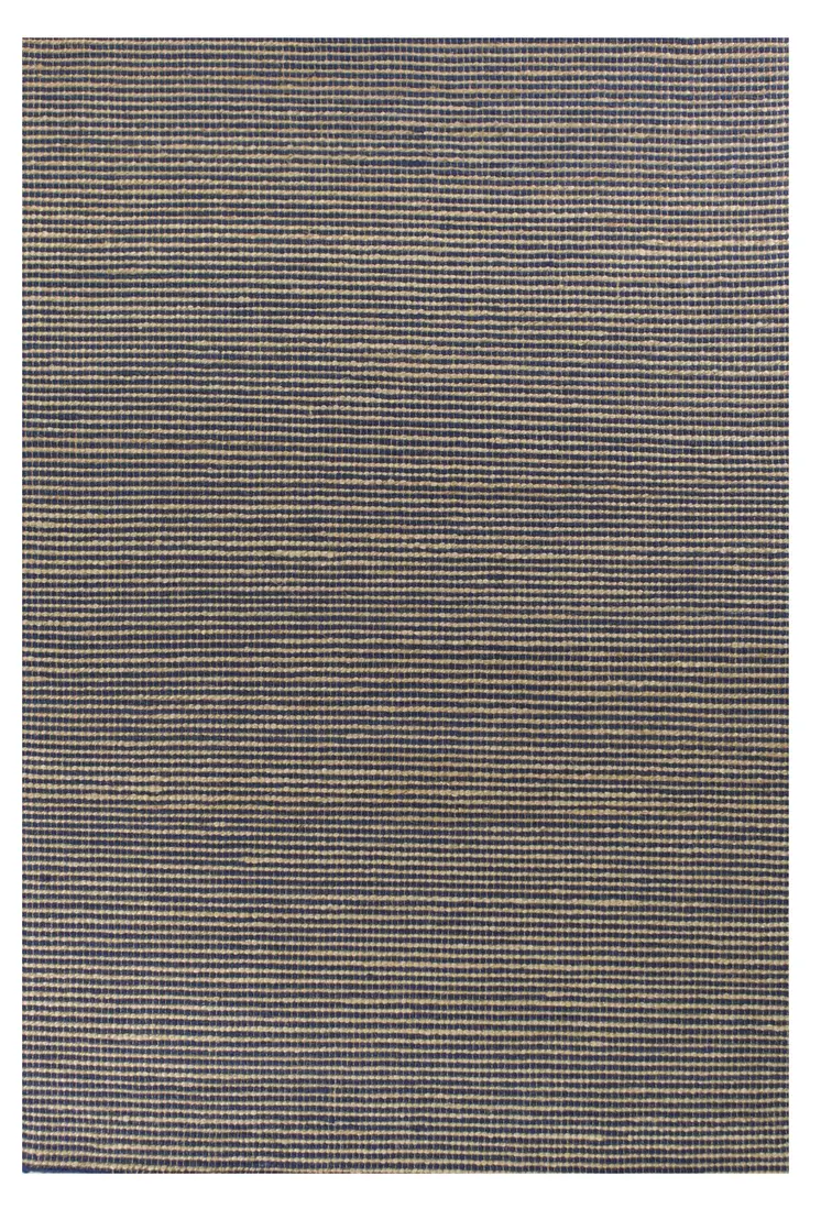 5' X 7' Blue Wool Hand Woven Area Rug