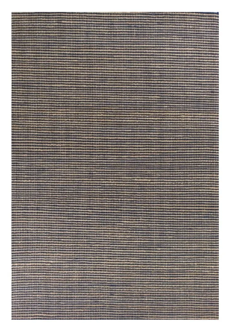 7' X 10' Blue And Beige Abstract Hand Woven Area Rug