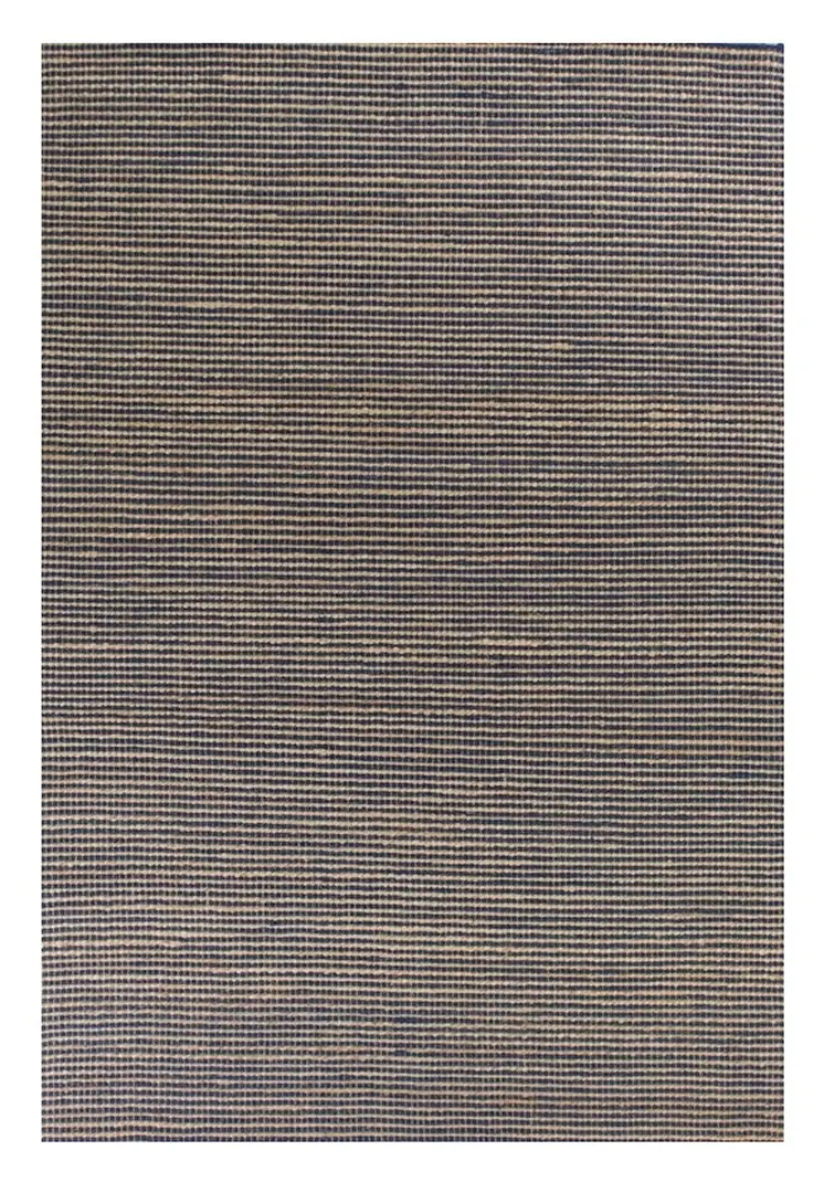 8' X 11' Blue And Beige Hand Woven Area Rug