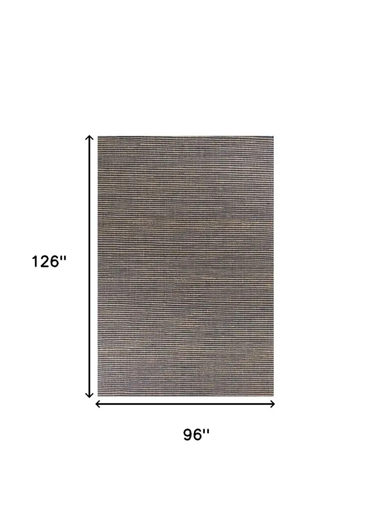 8' X 11' Blue And Beige Hand Woven Area Rug