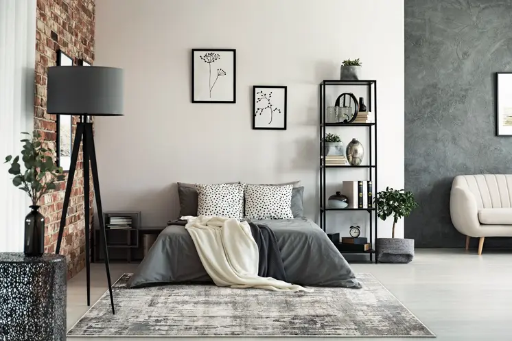 3' X 5' Light Gray And Dark Gray Abstract Distressed Area Rug
