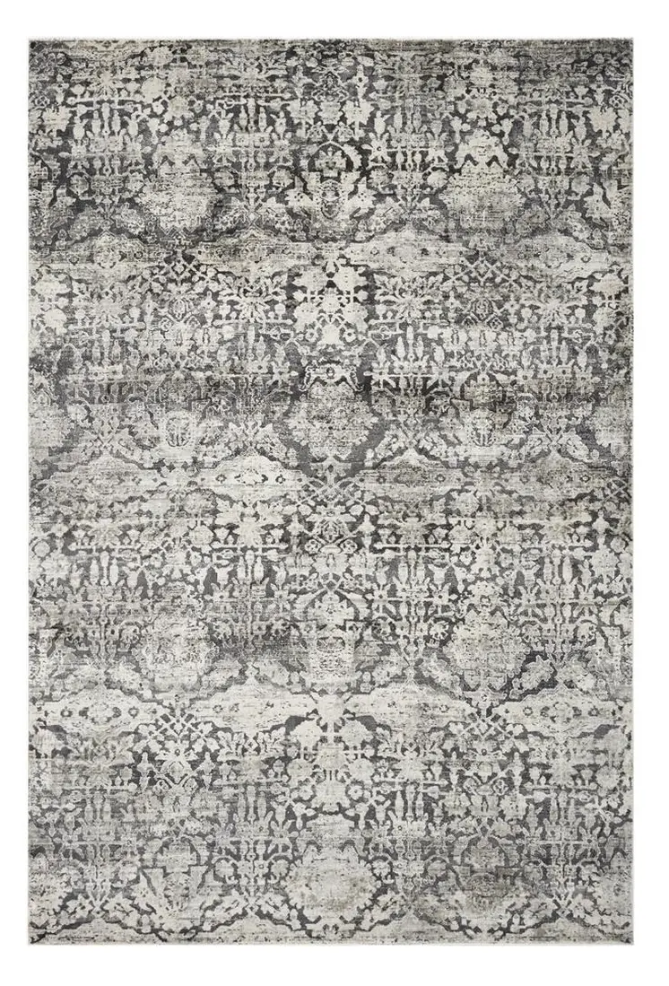 3' X 5' Gray Floral Area Rug