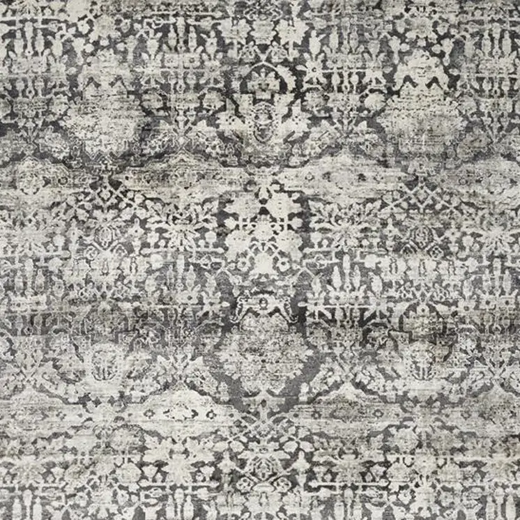3' X 5' Gray Floral Area Rug