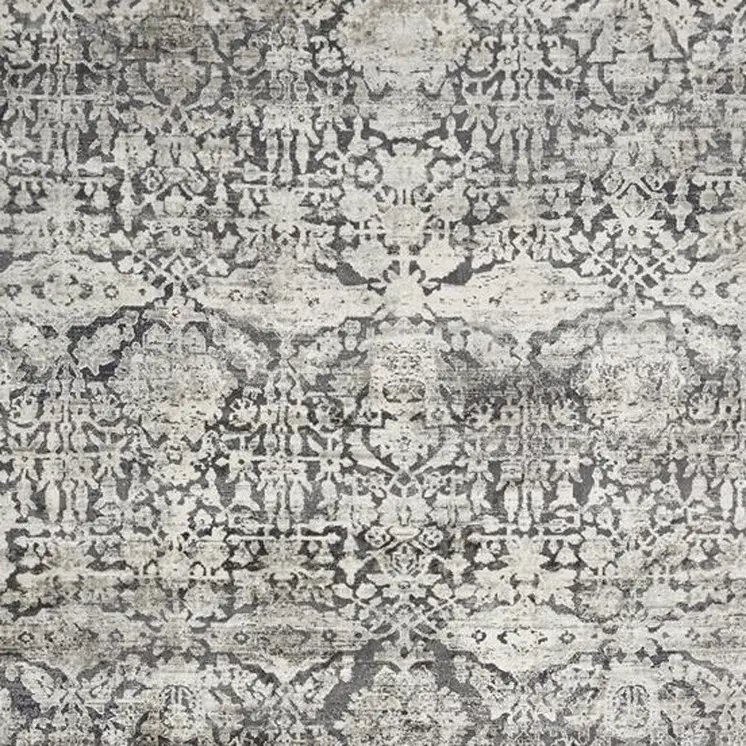 5' X 8' Gray Floral Area Rug