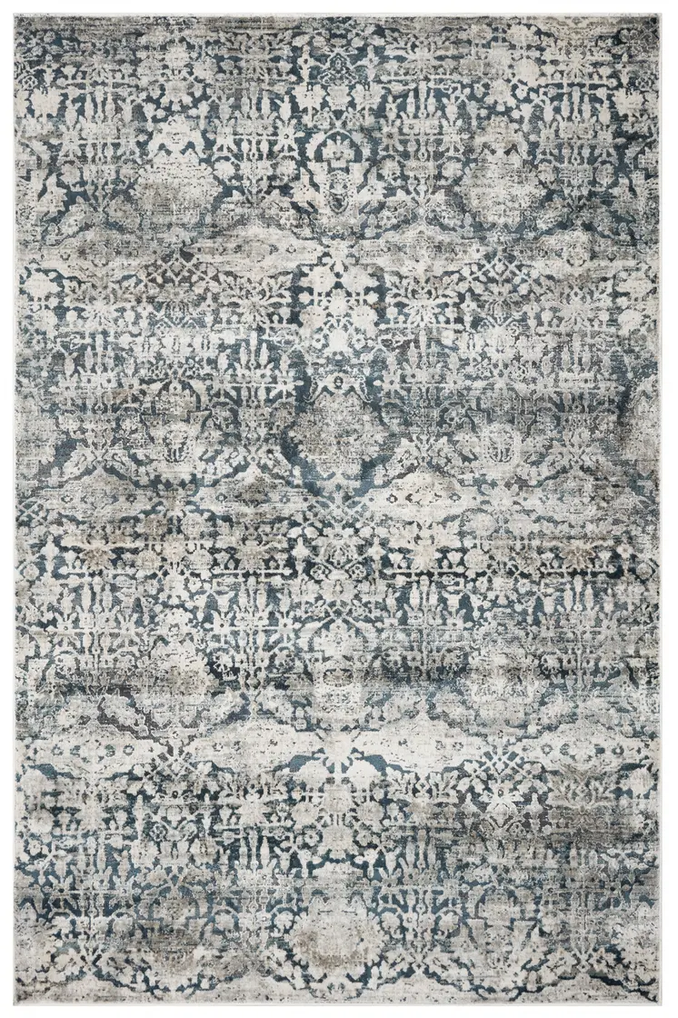 3' X 5' Teal Floral Area Rug