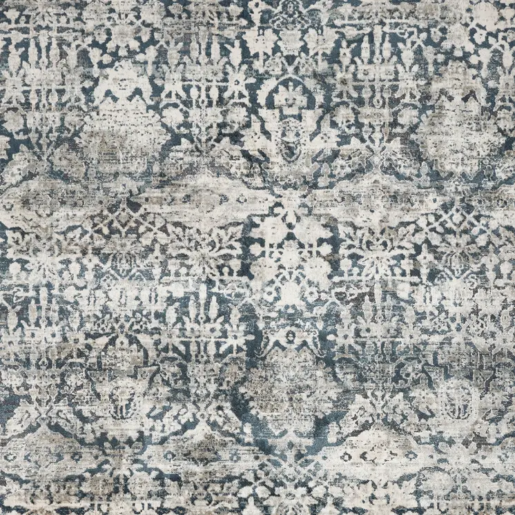 3' X 5' Teal Floral Area Rug